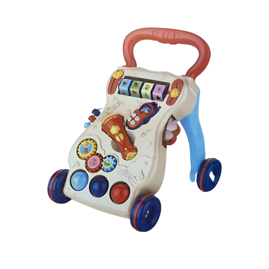 Andador para bebés con panel de juguetes