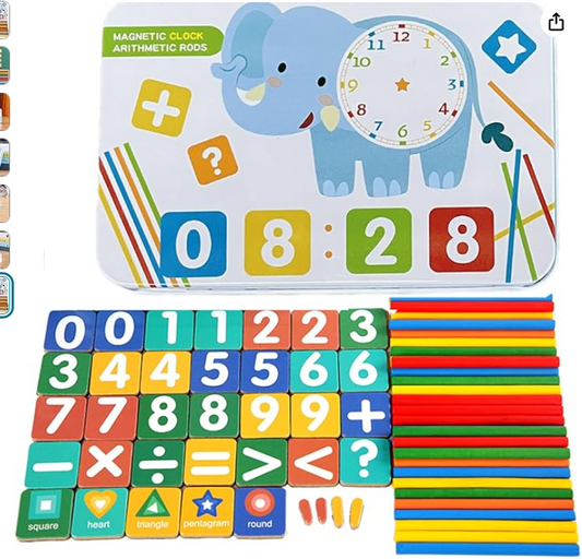 Kit de matemáticas Montessori con palitos de conteo