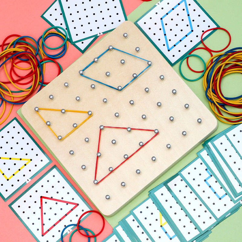 Tabla Montessori de clavos y ligas