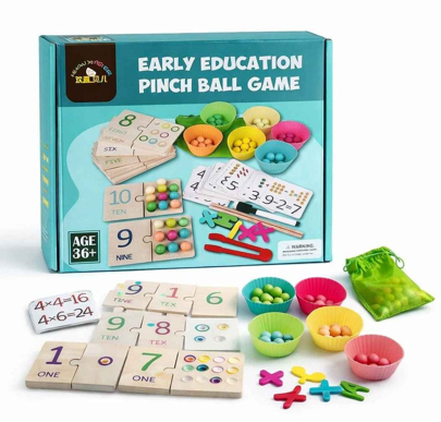 Ábaco de canicas Montessori para operaciones matemáticas
